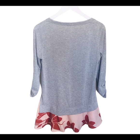 LITTLE YELLOW BUTTON (Anthropologie) Floral Tiered Twofer Long Sleeve Top Small - Picture 11 of 13